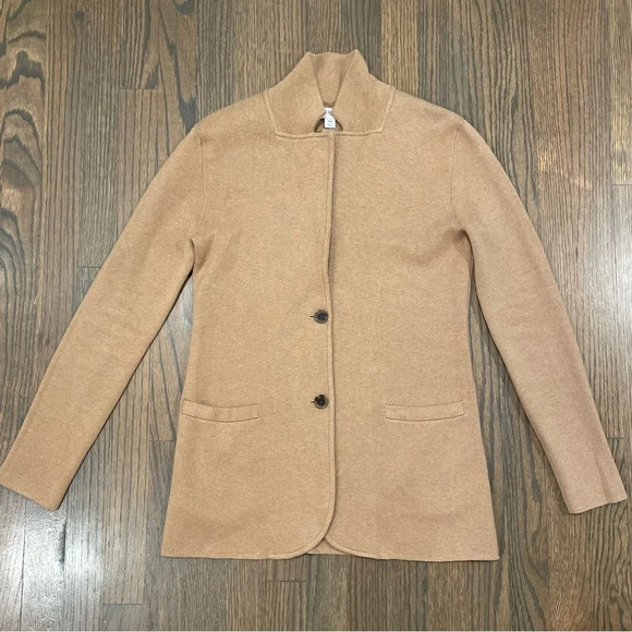 J. CREW Fall 2020 Sweater Blazer Heather Acorn 2 Button Front Closure size XS - Picture 5 of 12